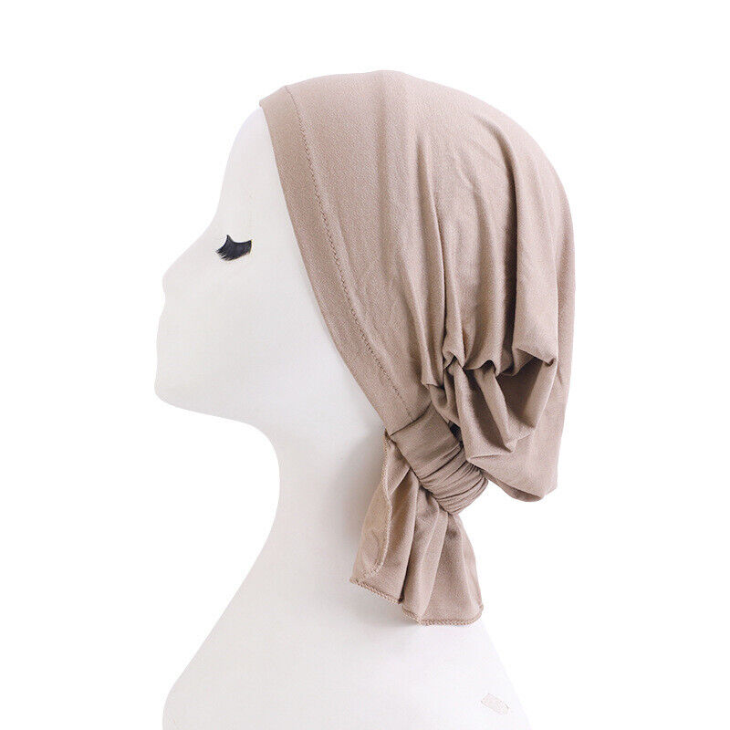 Womens Hair Loss Wrap Cancer Chemo Cap Solid Muslim Turban Hijab Hat Head Cover