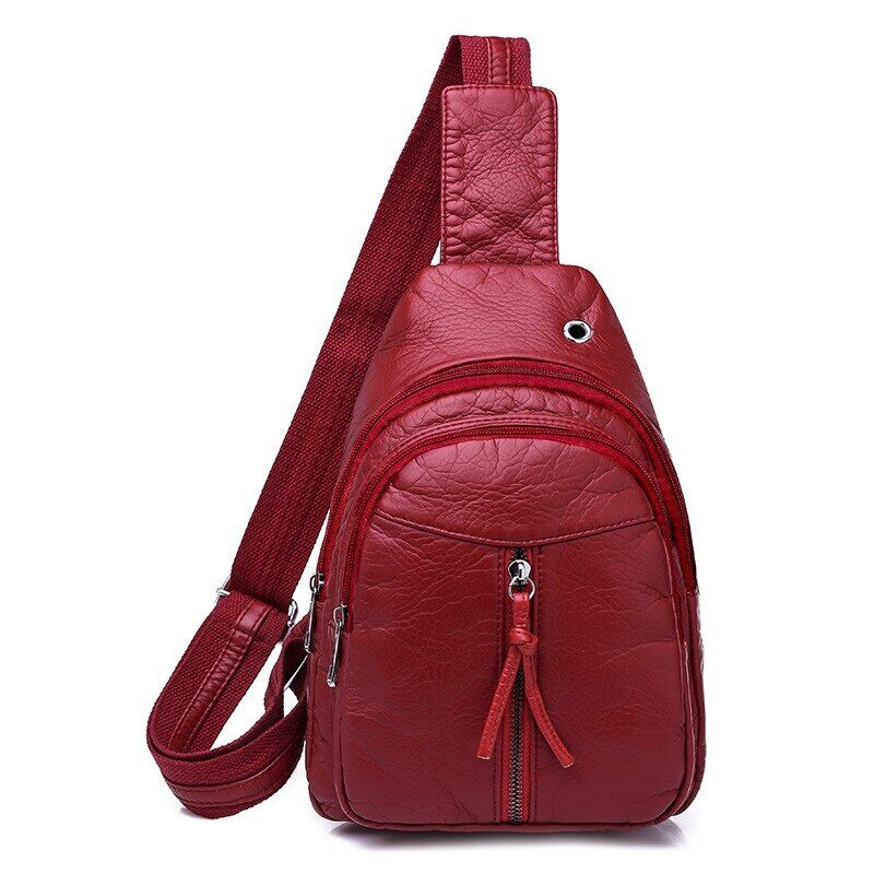 Women Chest Bag Soft PU Leather Crossbody Bags Bags Travel Backpack