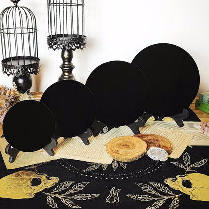 Handmade Obsidian Scrying Mirror Natural Stone Disc Ritual Healing Reiki Crystal