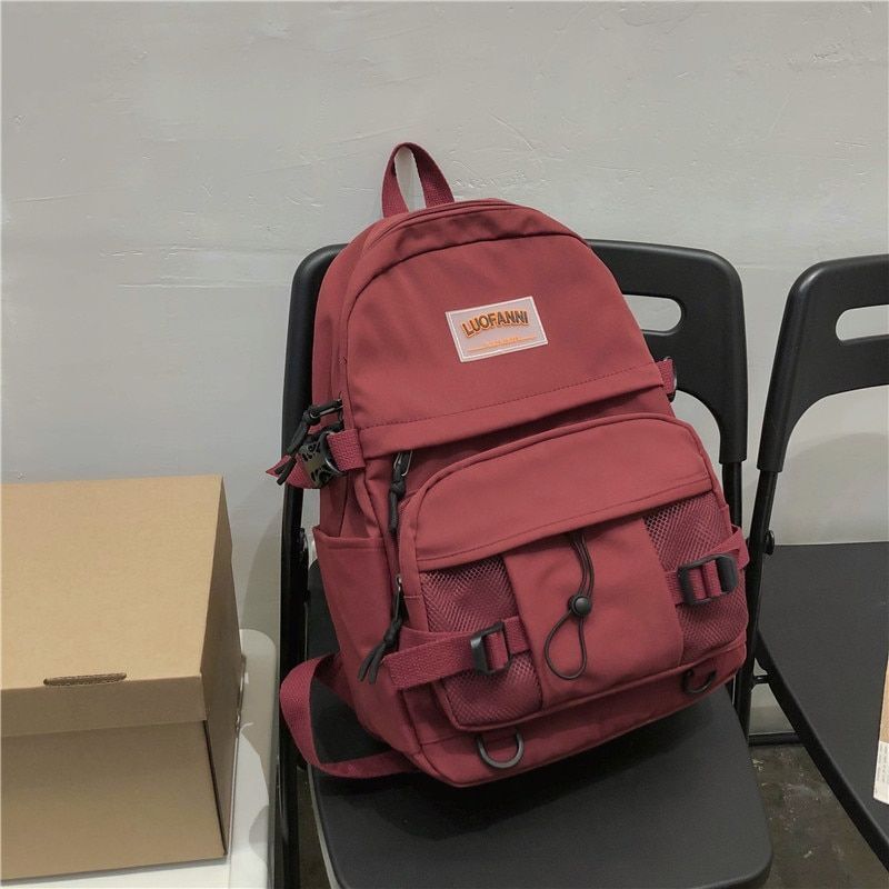 Large Backpacks Solid Zipper Purse Traveling Bags 33*17*43 CM Oxford Nylon Black