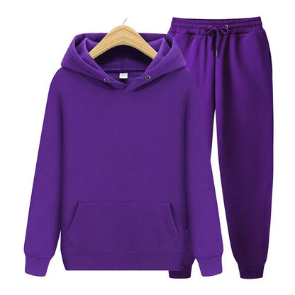 Two Piece Set Women Tracksuit Sportwear Pants Suit Men Autumn Winter Sweatpants