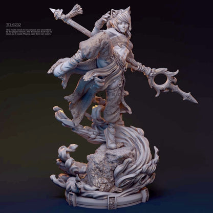 1/24 resin figure model kit Fantasy Martial Arts Girl 3D Printing Unassembled