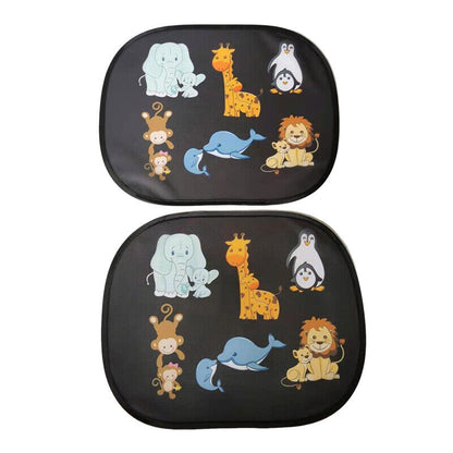 2pcs Car Window Sun Shades Cover Side & Rear Car Window Mesh Blinds UV Block