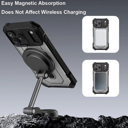 iPhone 17 Pro Max Magnetic Case with Invisible Metal Stand,Matte Bumper Cover