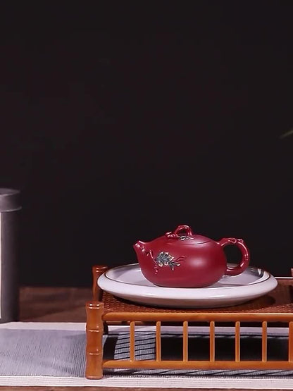 Full Handmade Tea Pot Squirrel Design Boutique Dahongpao Clay Yixing Zisha Xishi