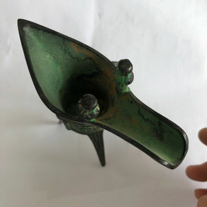 Chinese Antique Collection Qin Dynasty Bronze Sculpture Wine Glass