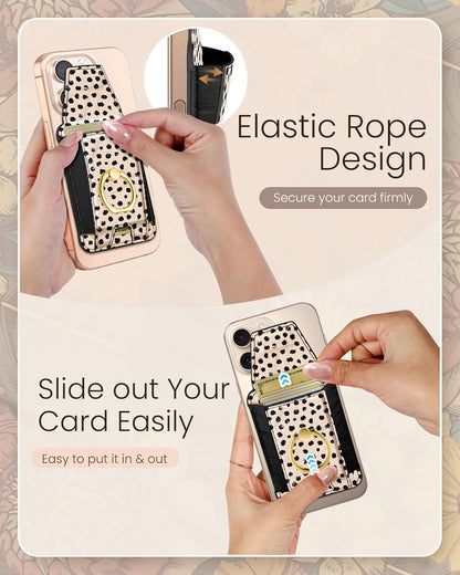 Compatible with Magsafe Wallet with Ring Grip Magnetic Card Holder - Cute Phone