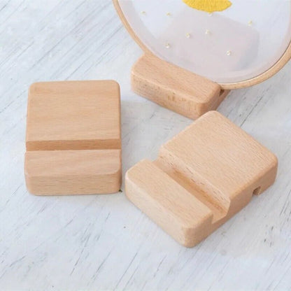 Embroidery Hoops Stands 5Pcs Wooden Base Cross Stitch Ring Decor Holders 8x6x2cm