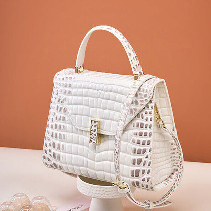 Real Leather Women's Handbag, Crocodile Embossed Party/Cocktail Shoulder Bag