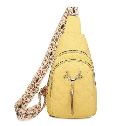 Tassels Women Crossbody Bags Chest Bag PU Waist Belt Bag Handbag