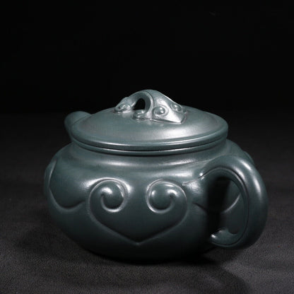 Chinese Yixing Zisha Clay Handmade Exquisite Teapot （仿古如意 底款：顾景洲）