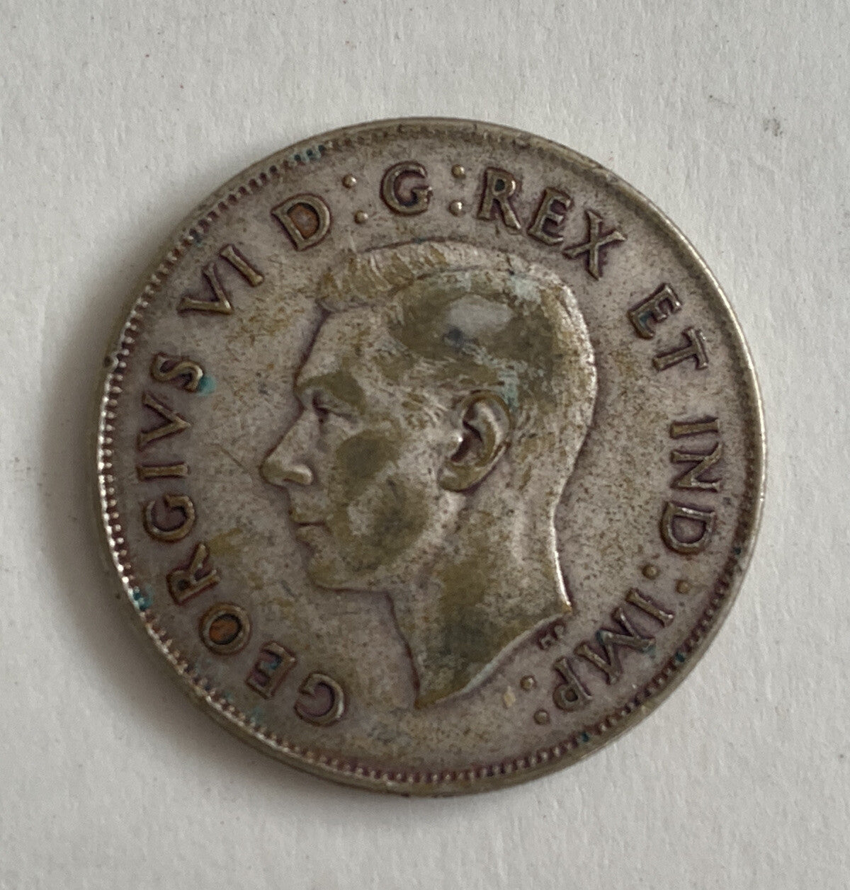1943 CANADA 50 Cents Silver Coin Silver .800 George VI Royal Canadian Mint