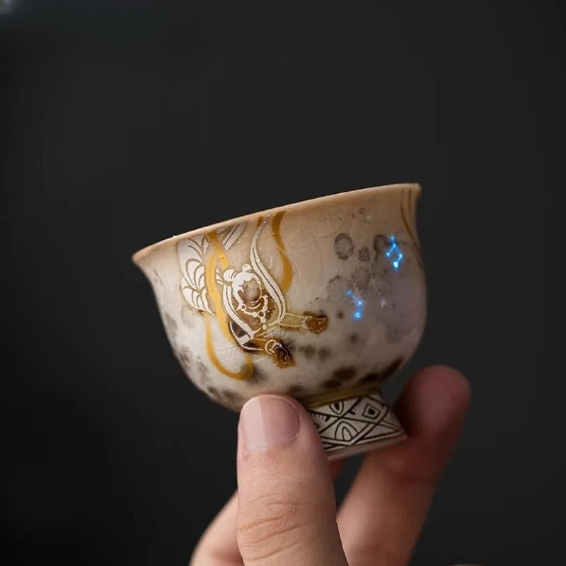 40ml Ceramic Dunhuang Apsaras Cup Traditional Tea Bowl Tea-tasting Cup Teaware