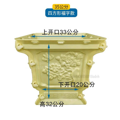 Cement Flower Mold Flower Pot European Style Bonsai Model Concrete Hexagonal Pot