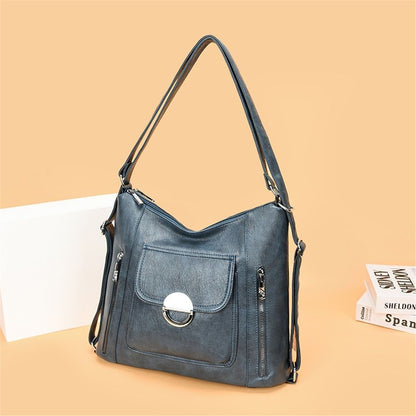 Genuine Leather Handbag Multifunction Shoulder Bag Travel Backpack Crossbody 1PC