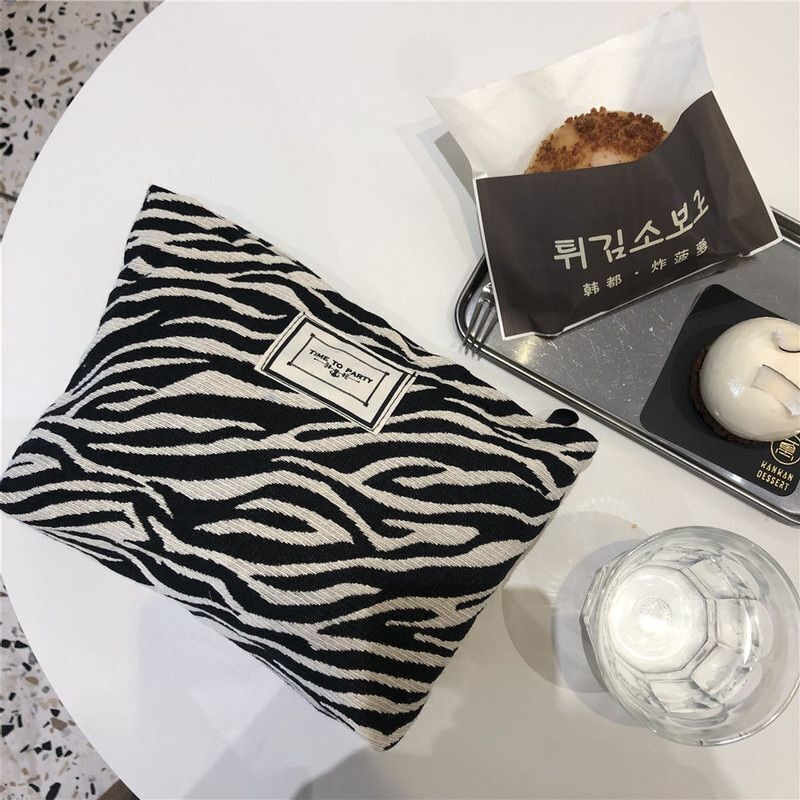 Cosmetic Bag Toiletries Storage Travelling Clutch Canvas Large Zipper Makeup Bag