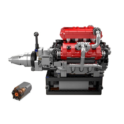 V8 Engine Motor Mechanical Engineering Model Building Block Toy Gift ABS