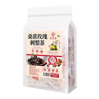 250g(10g×25Packs) Mulberry Rose Prickly Pear Tea Red Date Lily Poria Cocos Black