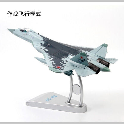 1:72 28CM SU-57 Fighter Plane Aircraft Aeroplane Diecast Military Airplane Model