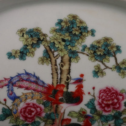 Old Chinese porcelainted phoenix jar pots, tea trays -