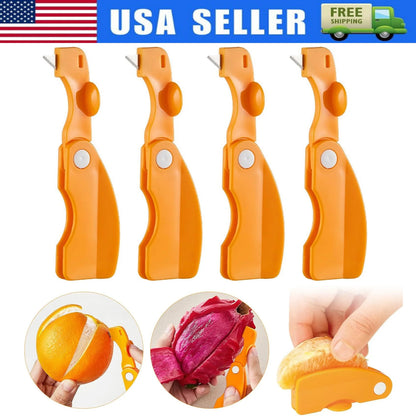 4PCS Citrus Orange Peelers Fruit Peeling Tools Sharp Blade Easy Peel Kitchen Set