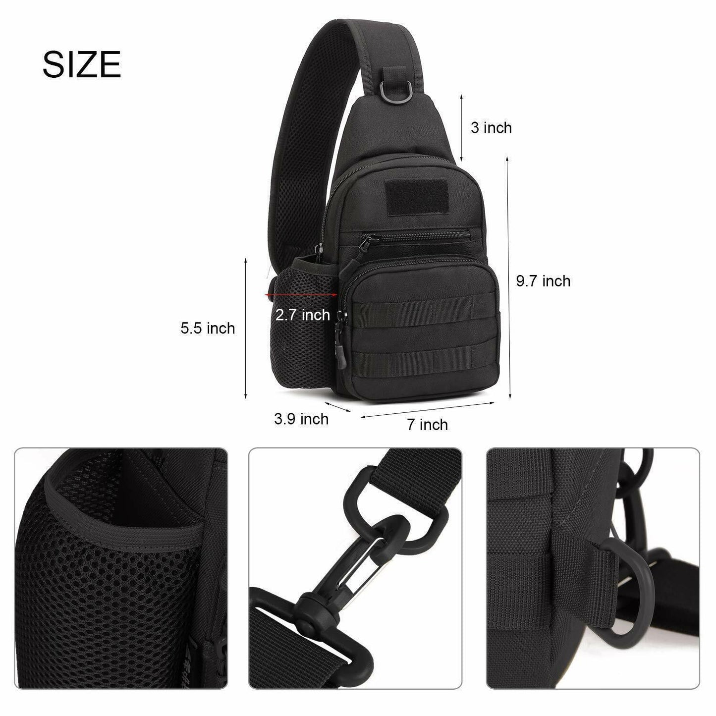 Tactical Chest Bag Backpack Men's Molle Crossbody Sling Messenger Shoulder Pack