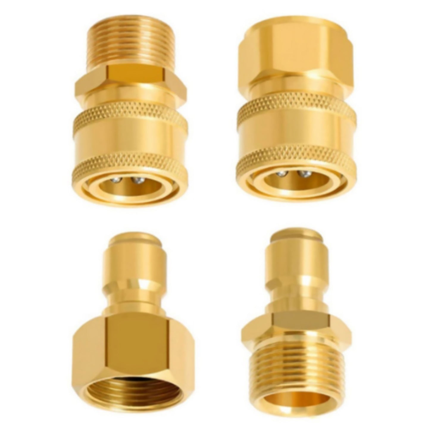 4PCS M22-15mm 3/8'' Connect Pressure Washer Hose Adapter Replacement