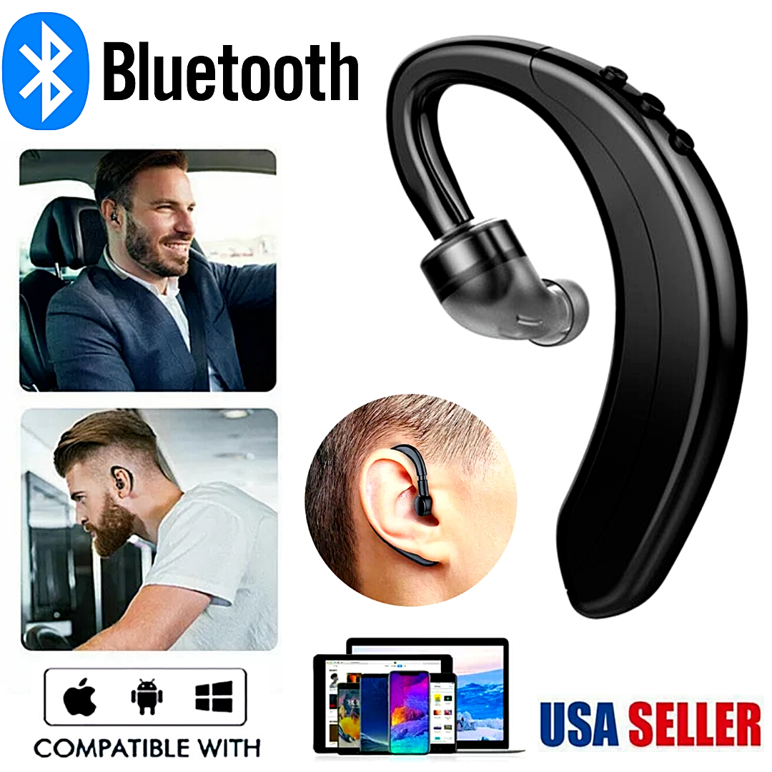 Wireless Bluetooth 5.0 Earpiece Headset Driving Trucker Earbuds Noise Cancelling