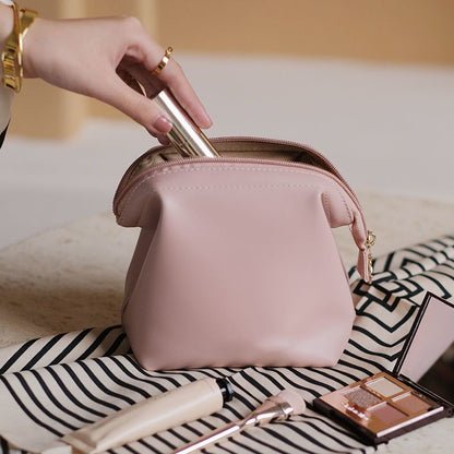 Makeup Bags Synthetic Leather Waterproof Cosmetic Traveling Storage Purse Pink