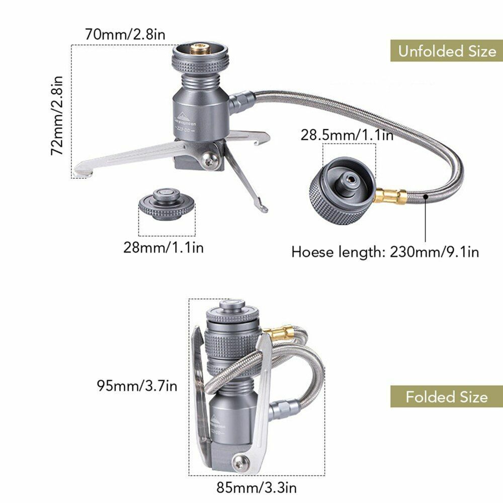 Butane Canister Adapter Camping Gas Canister Collapsible Stove Connector Copper
