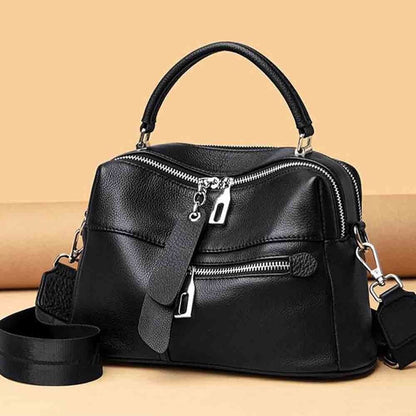 Bag for Women Genuine Leather Shoulder Purses Multi-Pocket Cowhide Female Bag