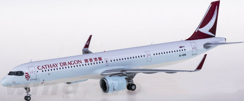 1:200 JC Wings CATHAY DRAGON AIRBUS A321neo Passenger Airplane Diecast Model