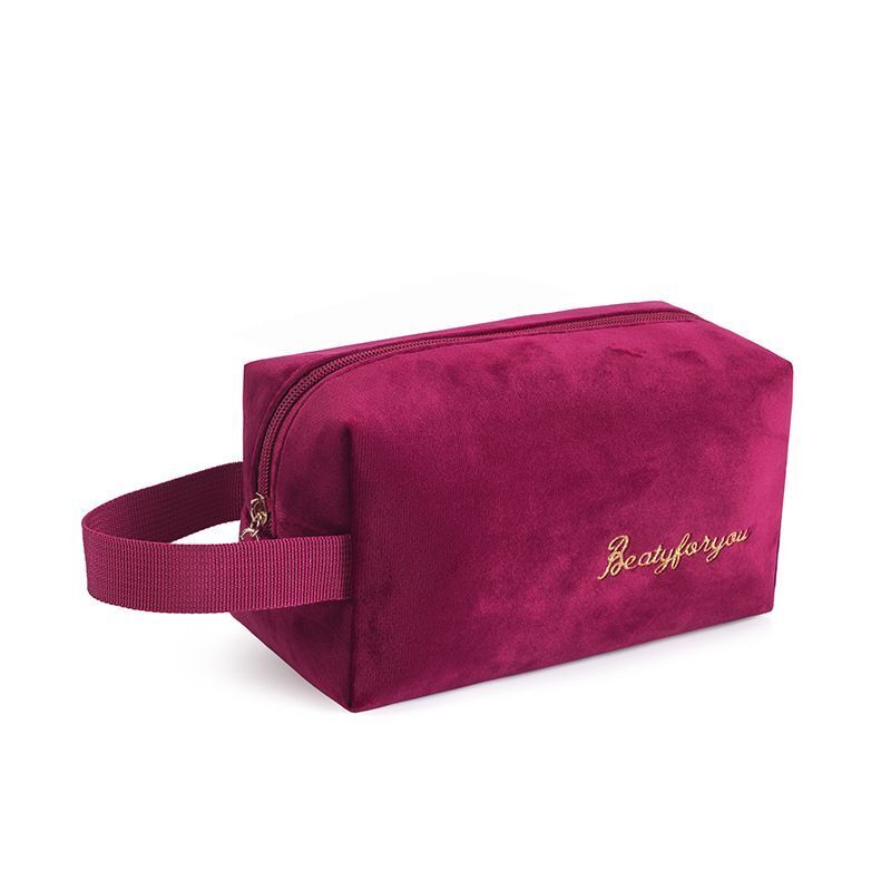 Cosmetic Bag Soft Velvet Make Up Storage Toiletry Package Travel Organizer Pouch
