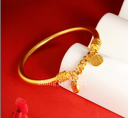Safe and Happy 24K Gilding Yellow Gold Plated Bracele