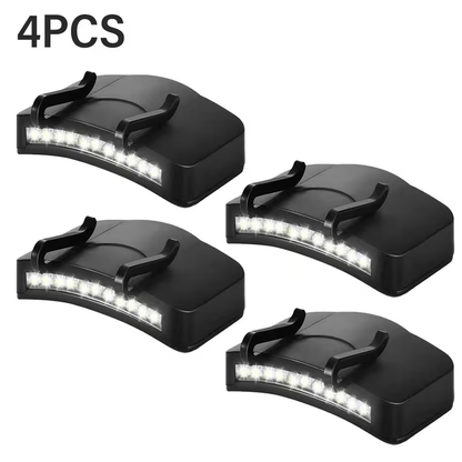 4x Ultra Bright Hand Free LED Clip on Cap Light for Fishing Camping Baseball Cap