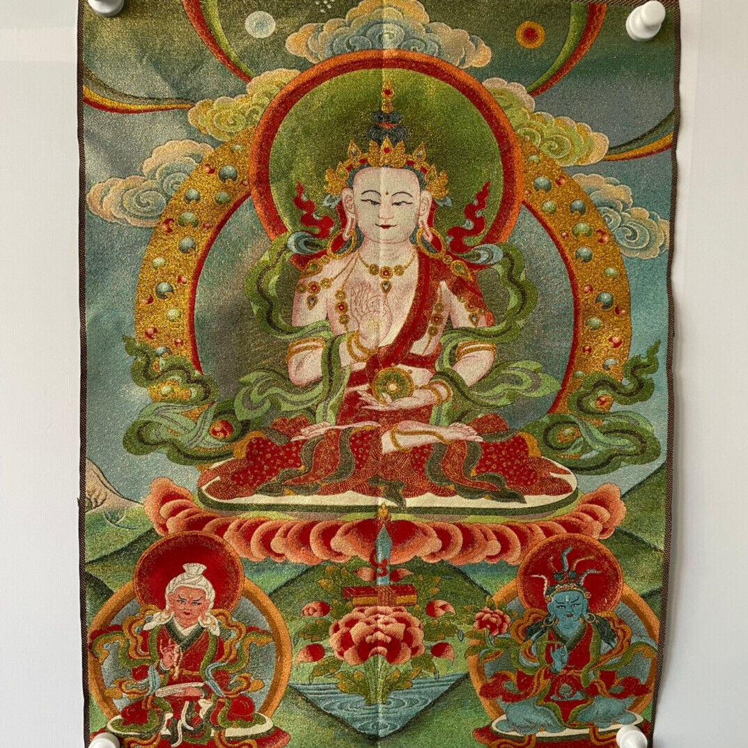 Ancient Tangka Embroidery Guanyin Bodhisattva in Tibet, China 60*90CM（观音菩萨208#）