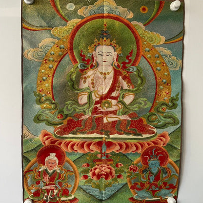 Ancient Tangka Embroidery Guanyin Bodhisattva in Tibet, China 60*90CM（观音菩萨208#）