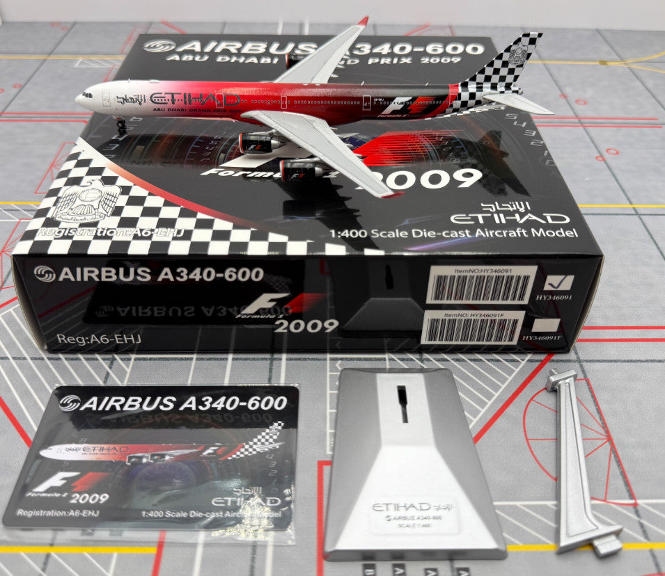1:400 YY Wings ETIHAD AIRBUS A340-600 2009 Passenger Airplane Diecast Model