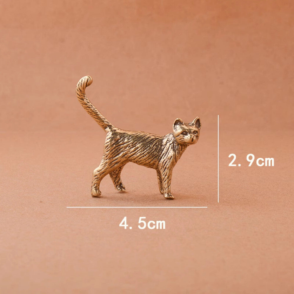 Solid Brass Kitten Cute Copper Cat Retro Copper Cat Tea Pet Animal Ornament