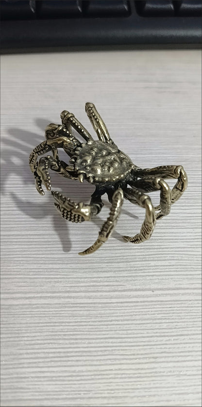 Pure Brass Crab Ornament Chinese Retro Fortune Tea Pet Copper Craft Gift