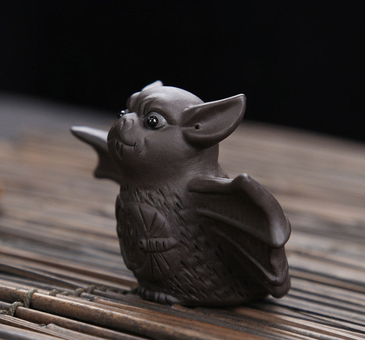 Chinese Yixing Zisha Pottery Tea Pet :bat Desktop Decorations Tea Tray Pets Gift