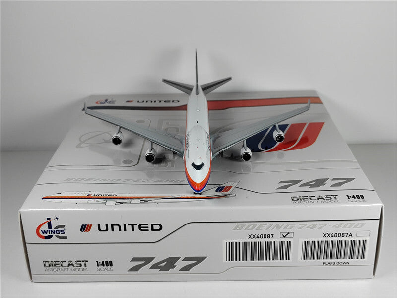 JC Wings FOR United Airlines FOR BOEING B747-400 N183UA 1:400 Pre-built Model