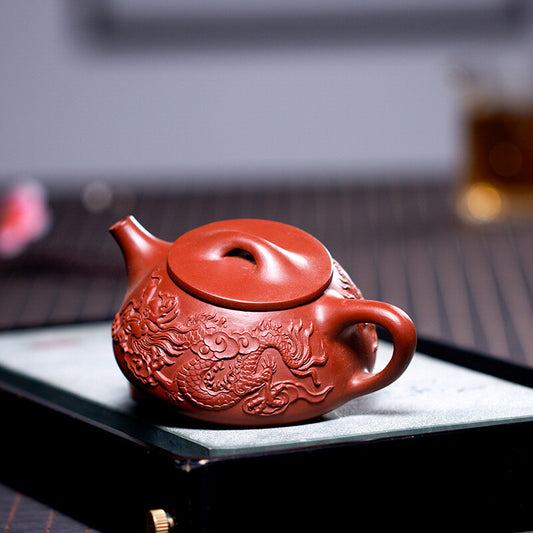 240ML China Yixing Zisha Pottery Clovershrub Clay Mesh 2 Dragon Teapot Tea Pot