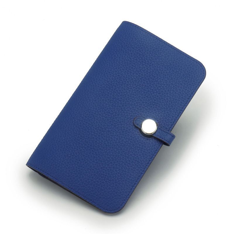 Genuine Leather Passport Cover Unisex Organizer Wallet Long Purse Hasp Money Bag