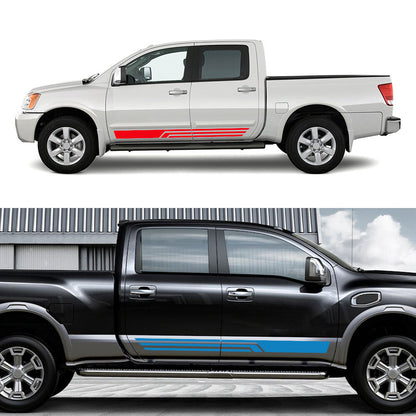 Graphics Side Skirt Stripe Car Sticker For Nissan Titan Racing Sport Vinyl Decal