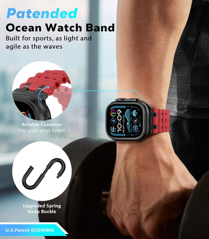 Upgraded Ocean Band Compatible with Apple Watch Ultra 3/2/1 49Mm, S11/S10 46Mm,