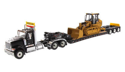 1:50 DM HX520 Tandem Day Cab Tractor XL120 Trailer &CAT963K Dozer Diecast Model