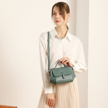 Small Shoulder Bag Genuine Leather Handbag Soft Cowhide Crossbody Shell Purse