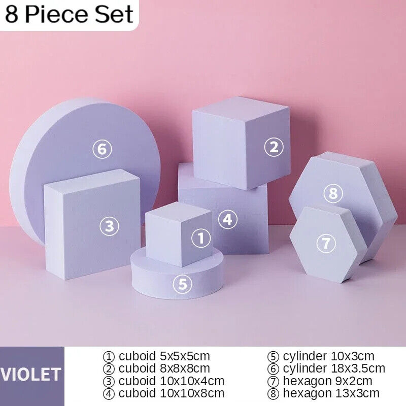Photo Background Props 8Pcs Foam Solid Colors Photography Cube Posing Ornaments