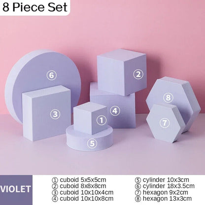 Photo Background Props 8Pcs Foam Solid Colors Photography Cube Posing Ornaments